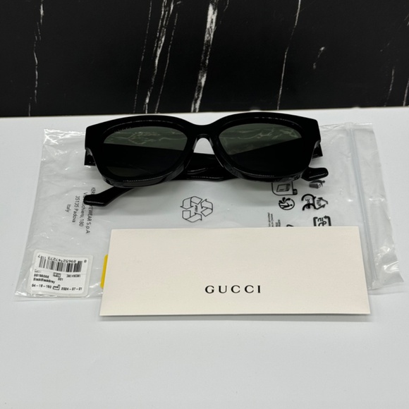 NEW GG1550SK 001 GUCCI BLACK GREY SQUARE WOMEN GUCCI SUNGLASSES - Picture 11 of 12